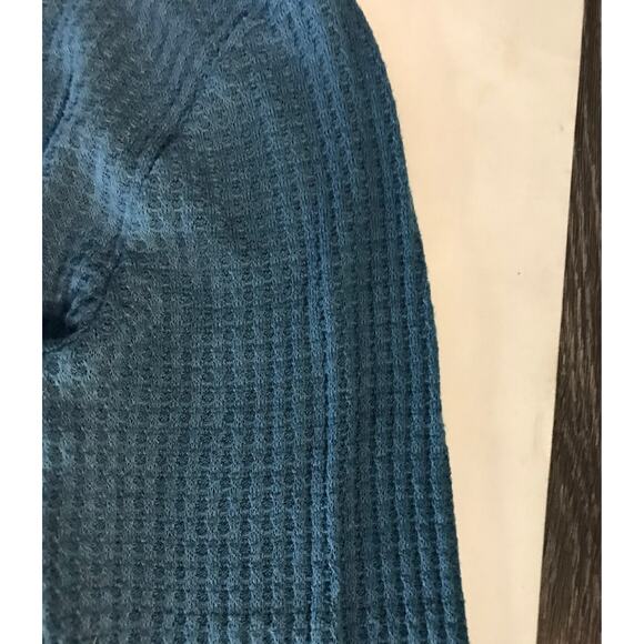 Aeropostale Waffle Knit Thermal Long Sleeve Tee L Turquoise Cabincore Classic - Picture 8 of 11
